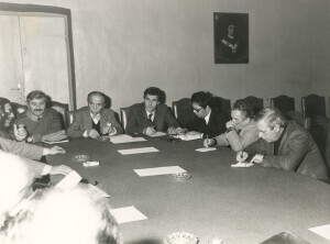 1984_01_22 Musicarchitettura RDT '84 - Conferenza stampa della delegazione della città dell'Aquila di ritorno da Berlino Est e Lipsia per l'organizzazione del festival ann NN inv 2032 vol 12.tif